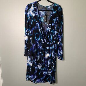 NEW Covington long sleeve deep v-neck knee length stretchy casual career‎ dress